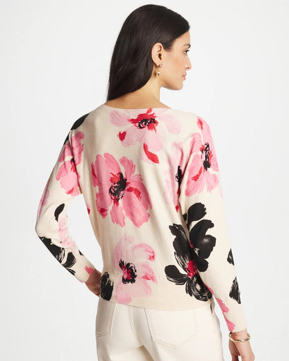 Chico's Classic - Printed Bateau Dolman Pullover Sweet Blossom
