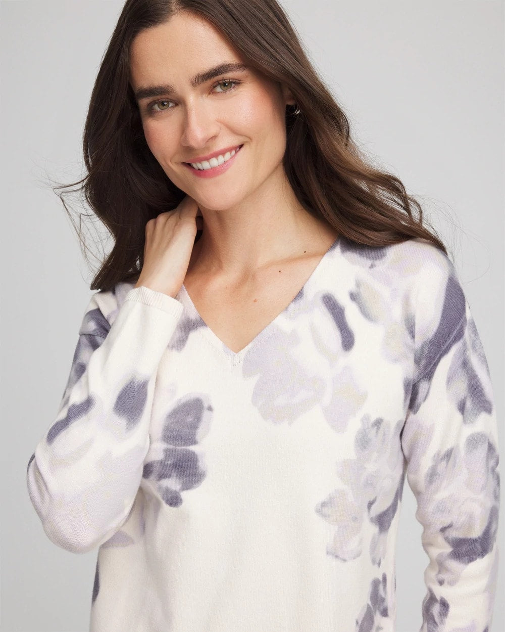 Chico's Classic - Printed V-Neck Sweater Multi