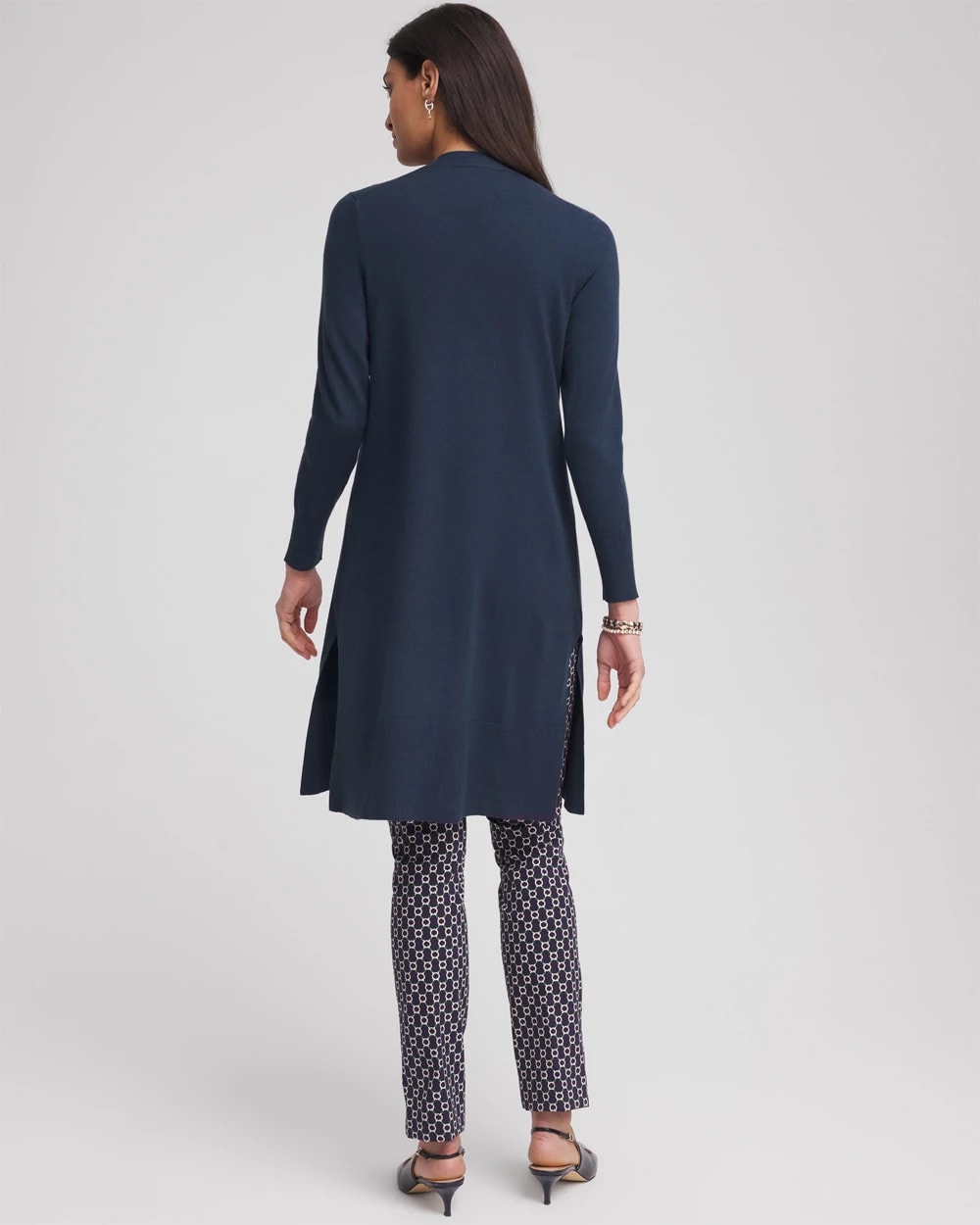 Chico's Recommended - Novelty Duster Button Cardigan Passport Blue