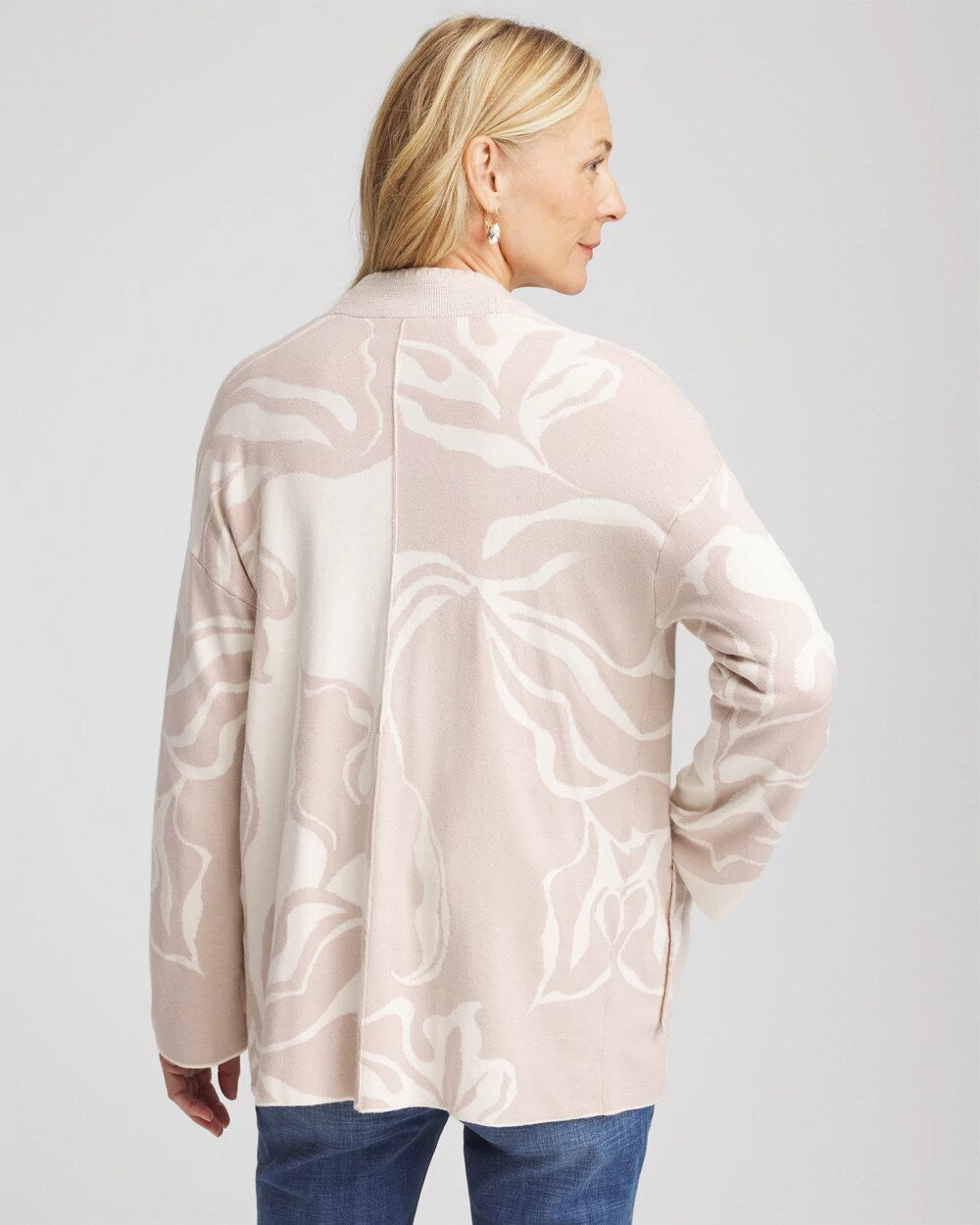 Chico's Special Offer - Abstract Bloom Cardigan English Cream