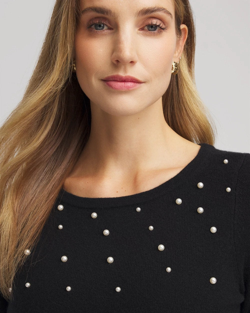 Chico's Best Seller - Embellished Cashmere Pullover Sweater Black
