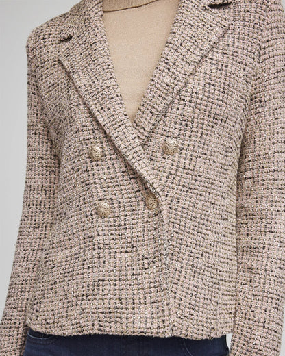 Chico's Premium - Double Breasted Tweed Blazer Smokey Taupe