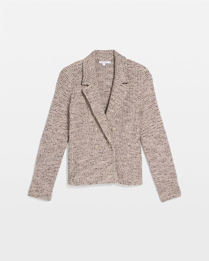 Chico's Premium - Double Breasted Tweed Blazer Smokey Taupe