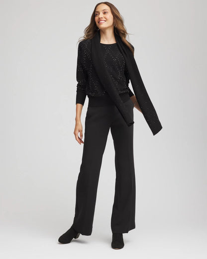 Chico's Latest - Ella Embellished Dolman Pullover Sweater Black