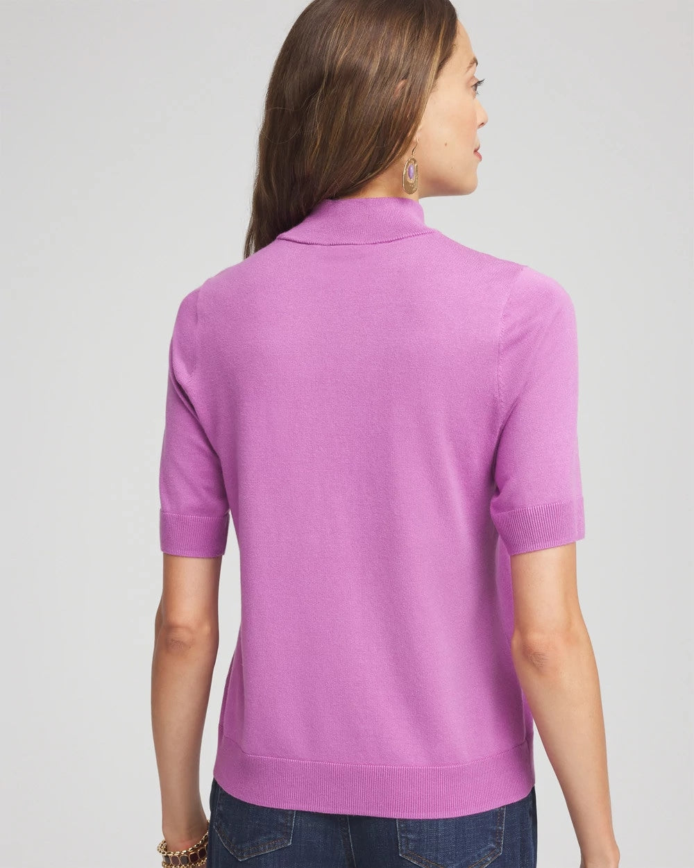 Chico's Essential - Ella Elbow Sleeve Mockneck Sweater Gooseberry