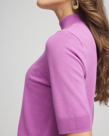 Chico's Essential - Ella Elbow Sleeve Mockneck Sweater Gooseberry