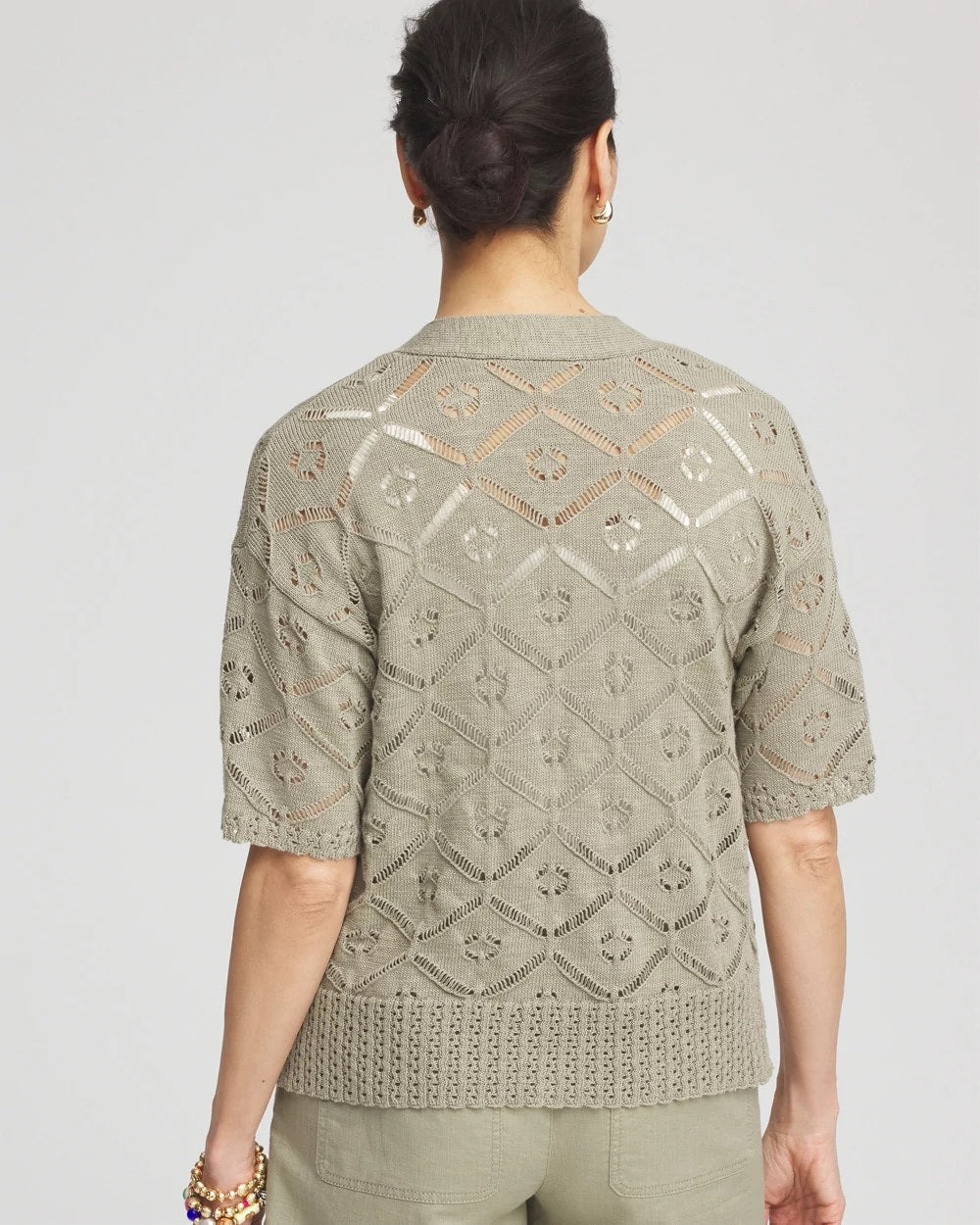 Chico's Trusted - Short Button-down Cardigan Washed Sage