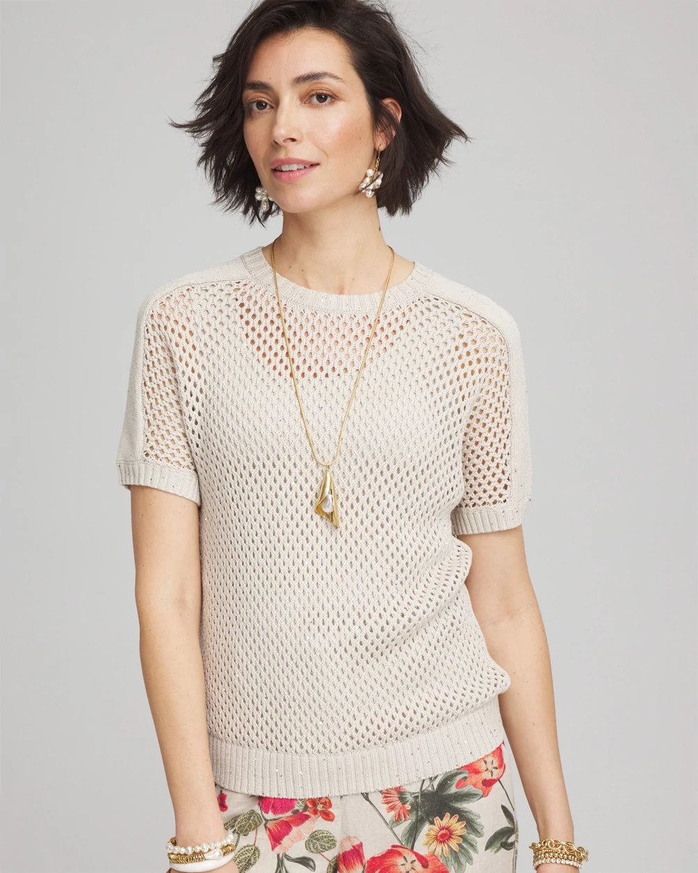 Chico's Exclusive - Dolman Sleeved Sweater Tee River Rock