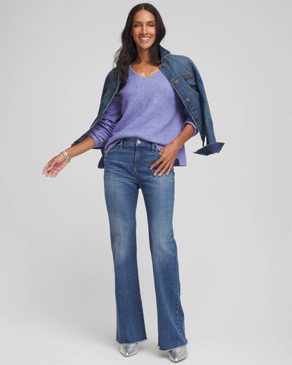 Chico's Trending - Contrast Stitch Detail Pullover Vibrant Iris