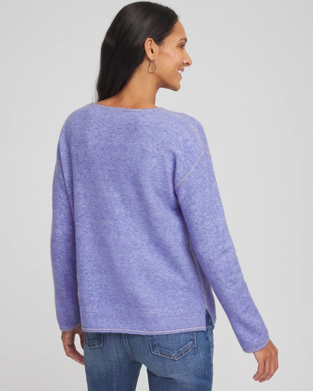 Chico's Trending - Contrast Stitch Detail Pullover Vibrant Iris