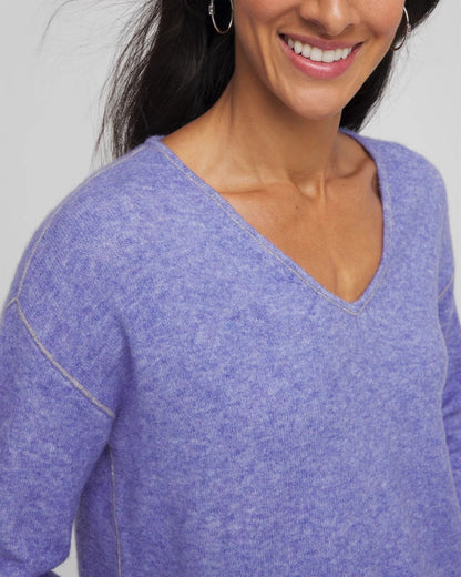 Chico's Trending - Contrast Stitch Detail Pullover Vibrant Iris