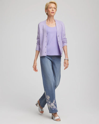 Chico's Sale - Shine Boyfriend Cardigan Lilac Mist