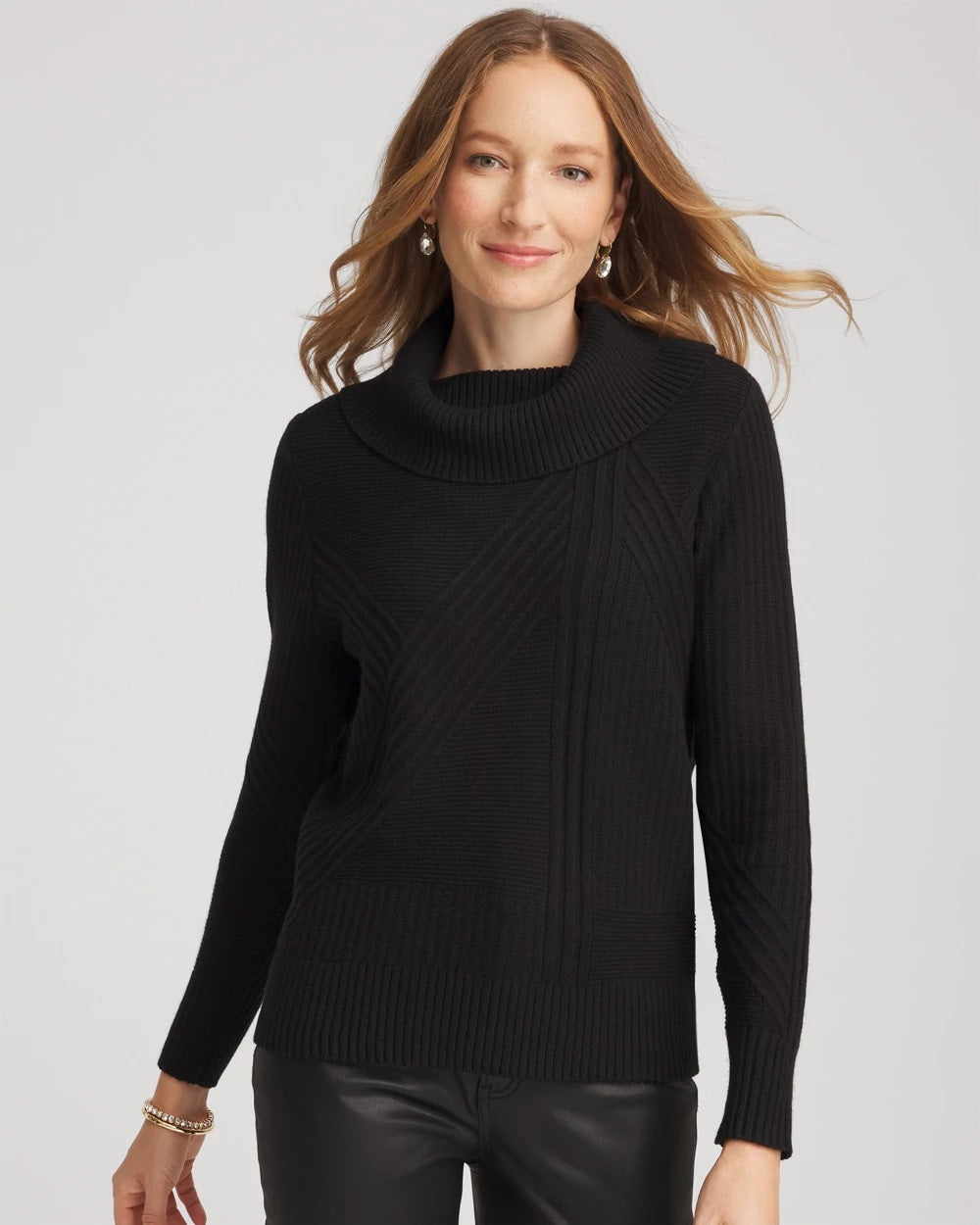 Chico's Recommended - Ribbed Cowlneck Sweater Black