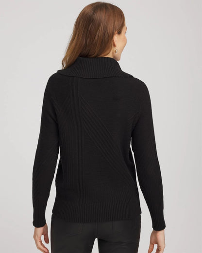 Chico's Recommended - Ribbed Cowlneck Sweater Black
