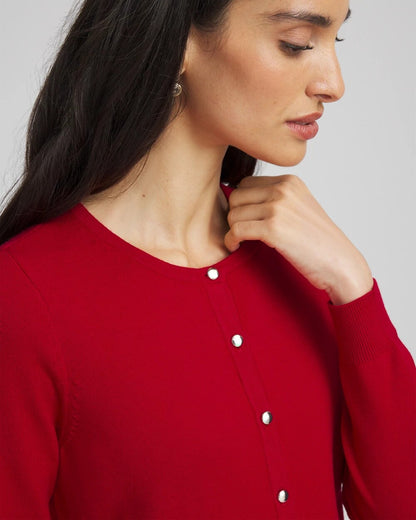 Chico's Customer Favorite - Crewneck Cardigan Carmine Red