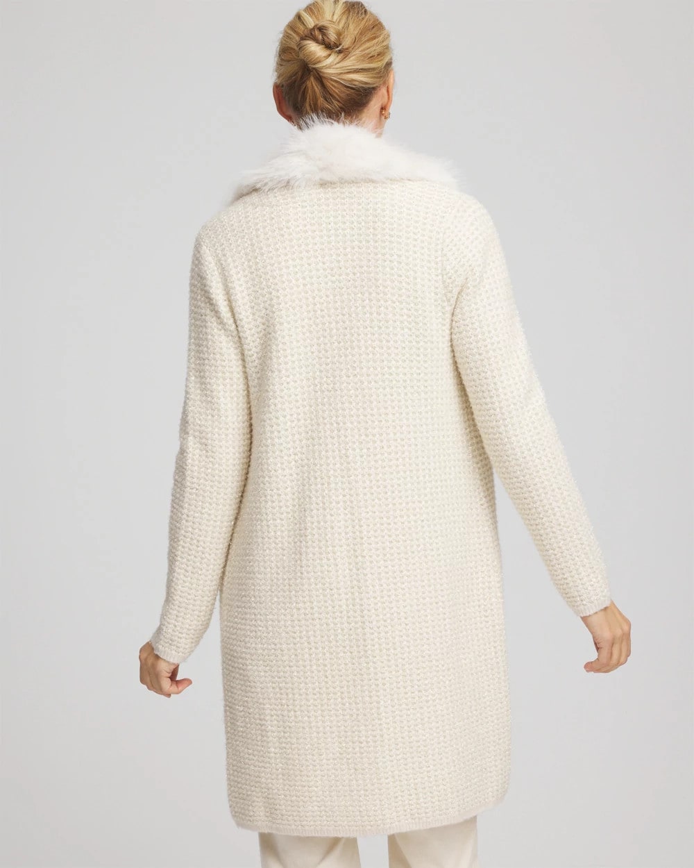 Chico's Trending - Fur Trim Cardigan English Cream
