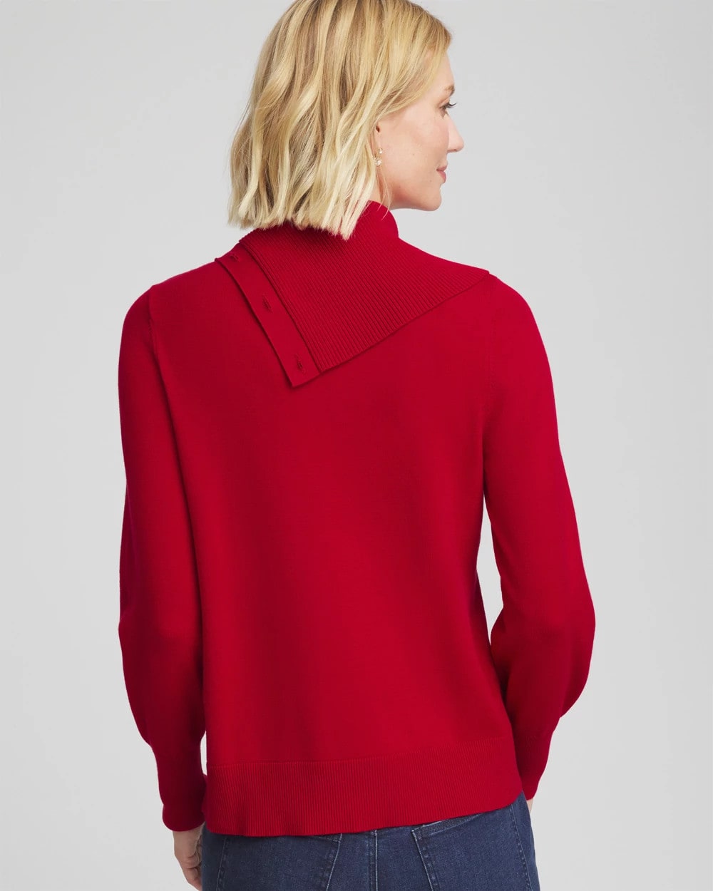 Chico's Value - Button Envelope Neck Sweater Carmine Red