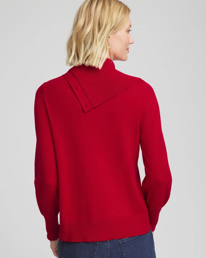 Chico's Value - Button Envelope Neck Sweater Carmine Red