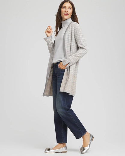 Chico's Best Seller - Metallic Herringbone Cardigan Gray