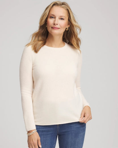 Chico's Latest - Crewneck Cashmere Pullover Sweater Cream