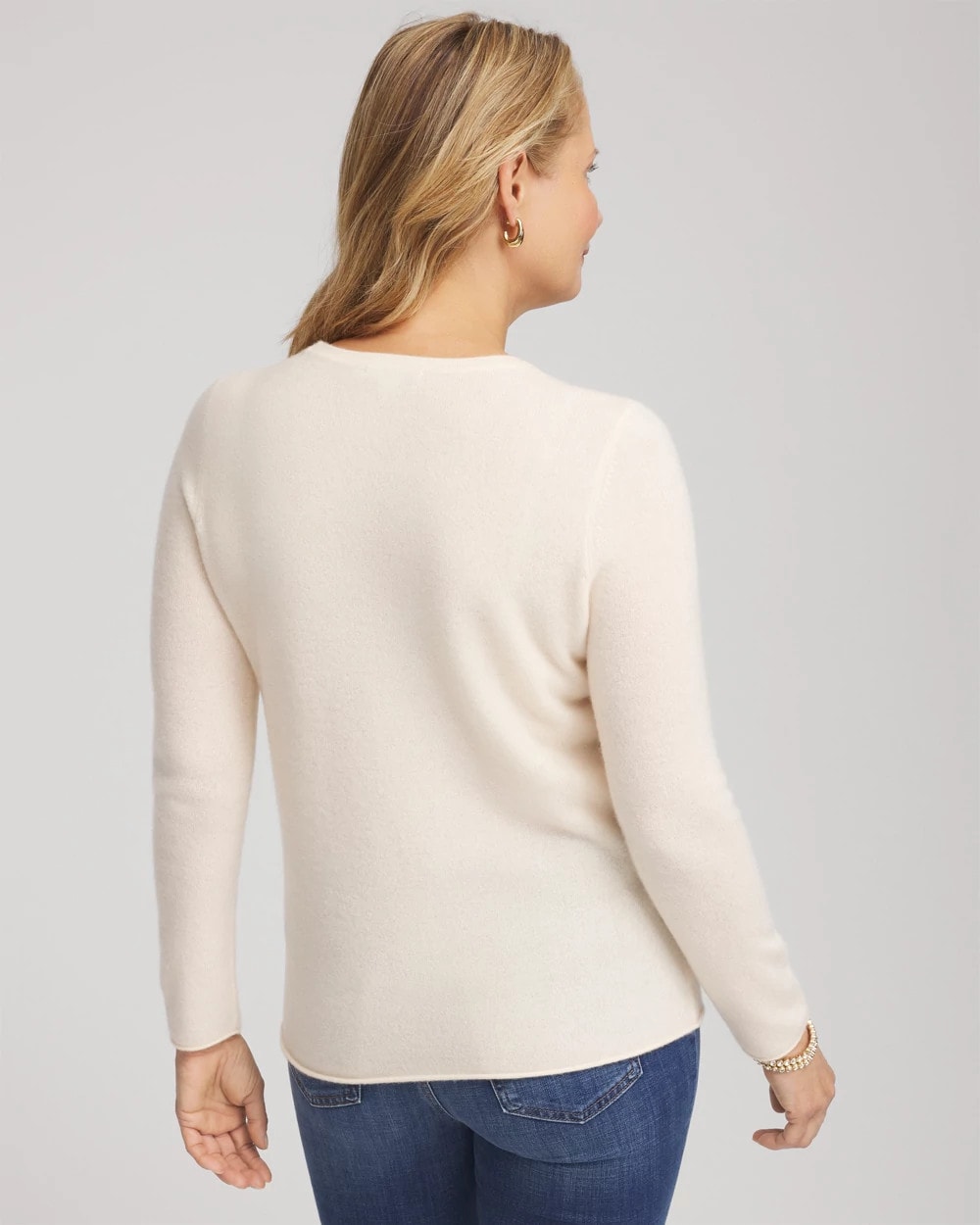 Chico's Latest - Crewneck Cashmere Pullover Sweater Cream