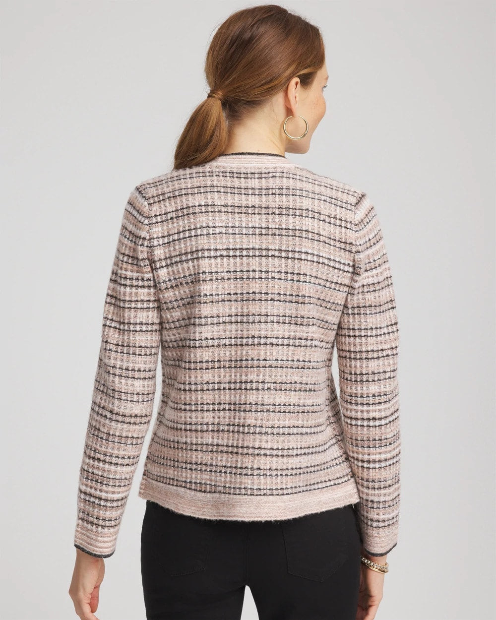 Chico's Top Pick - Sunset Abstract Sweater Jacket Black