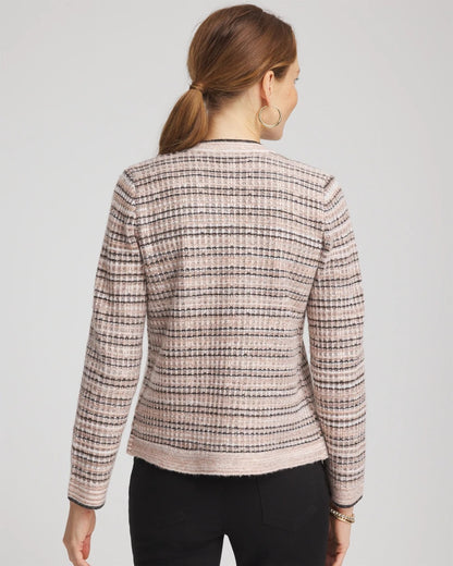 Chico's Top Pick - Sunset Abstract Sweater Jacket Black