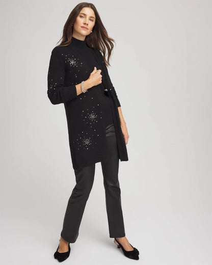 Chico's Classic - Rhinestone Embellished Cardigan Black