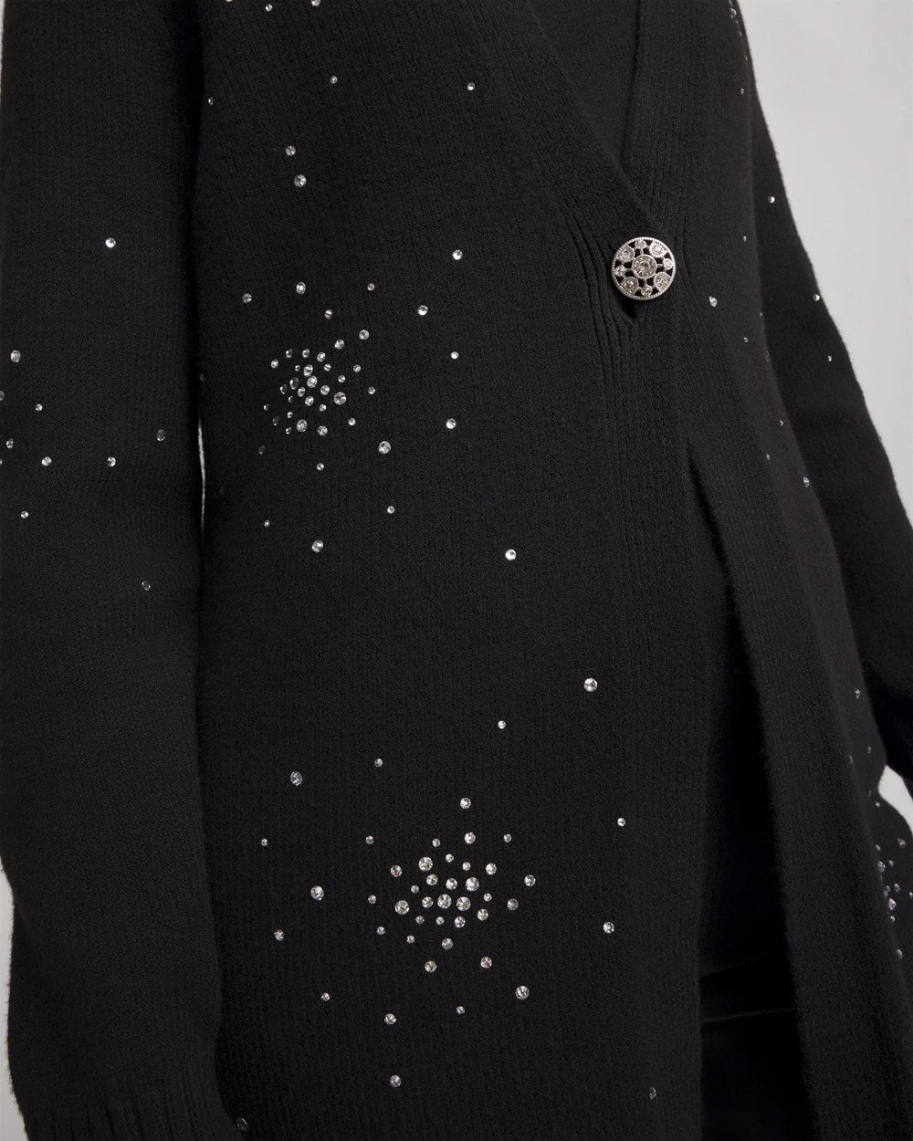 Chico's Classic - Rhinestone Embellished Cardigan Black