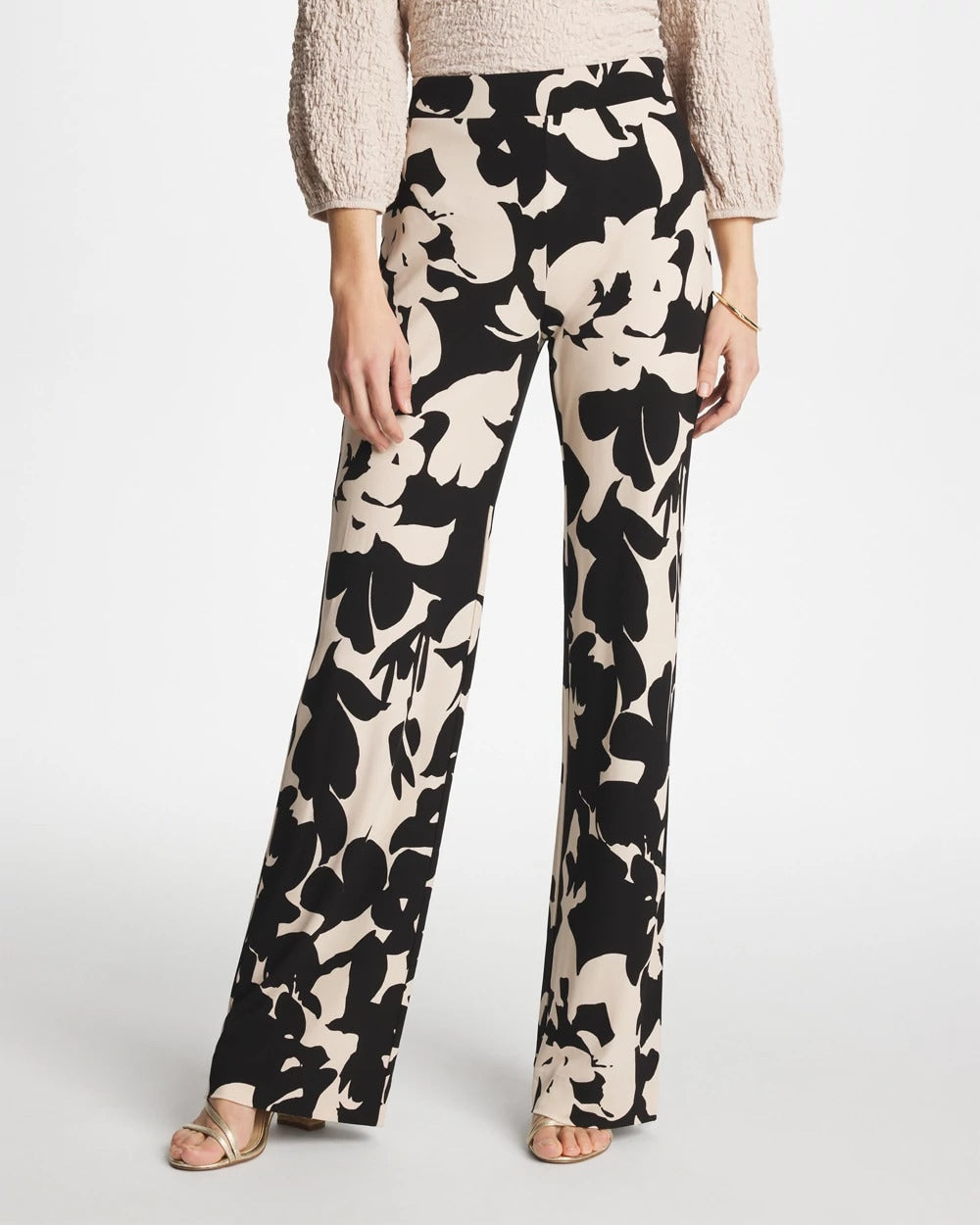 Chico's Popular - Shadow Blossom Matte Jersey Pants Black