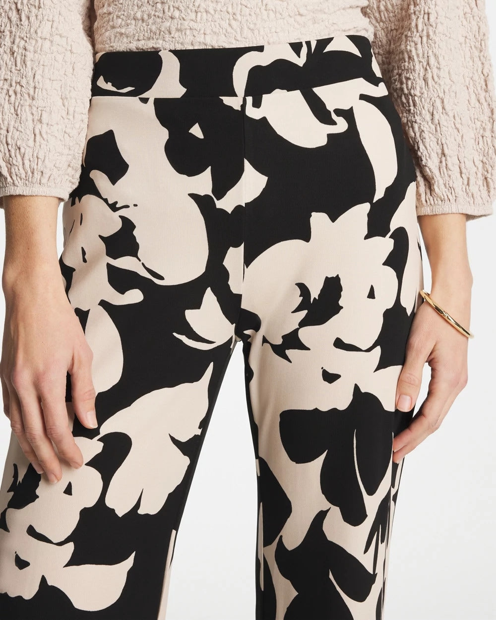 Chico's Popular - Shadow Blossom Matte Jersey Pants Black
