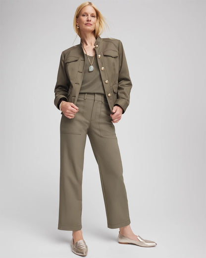 Chico's Special Offer - Petite Bi-Stretch Straight Ankle Pants Nettle Leaf