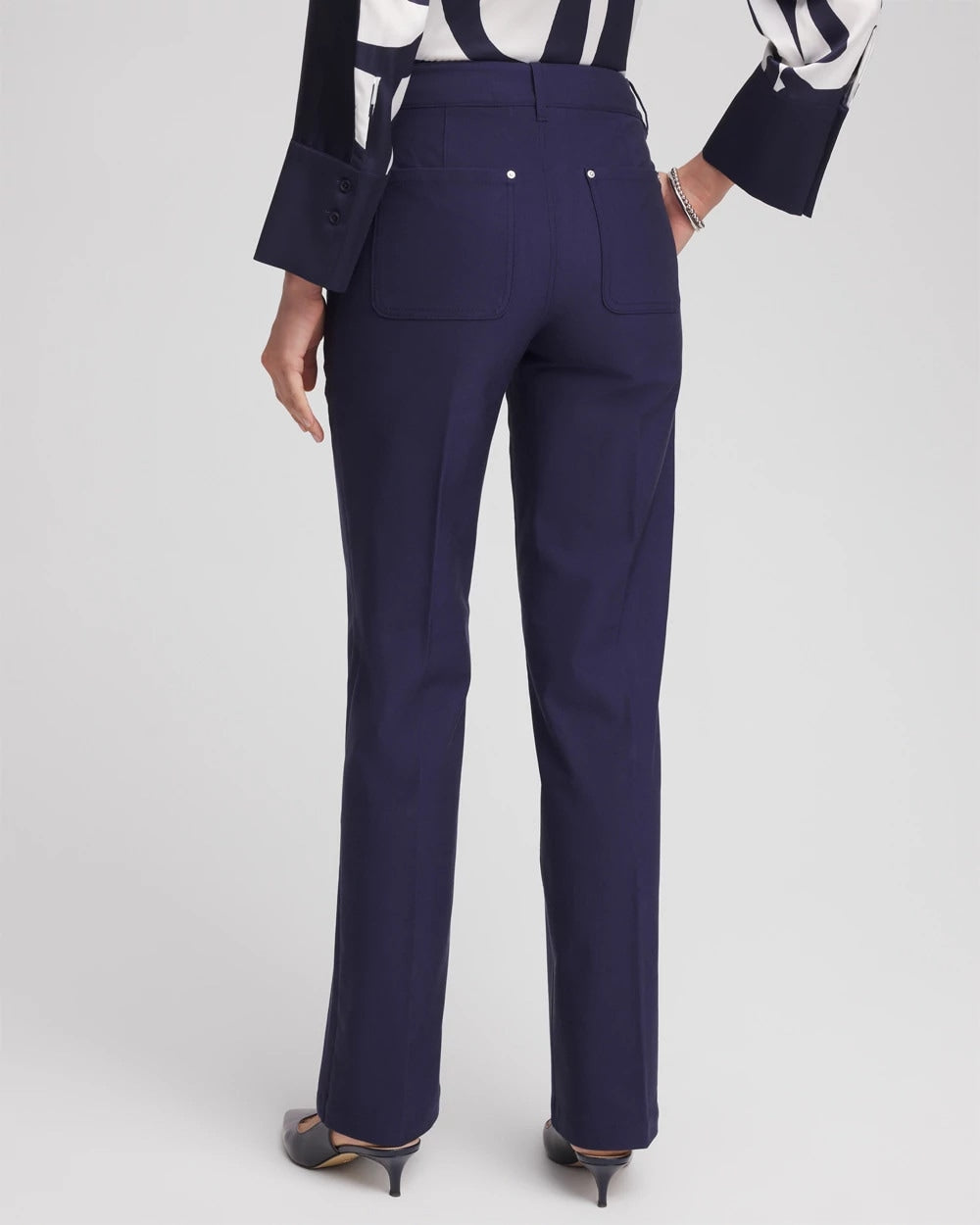 Chico's Featured - Cotton Straight-Leg Trousers Passport Blue