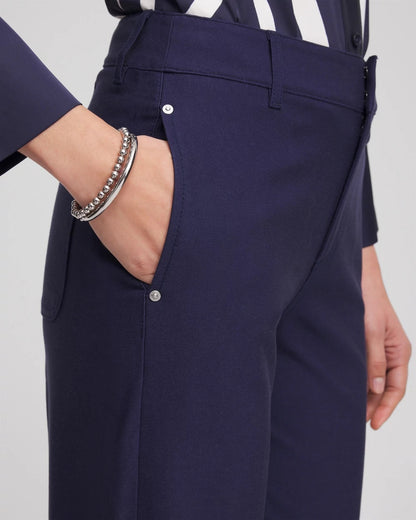 Chico's Featured - Cotton Straight-Leg Trousers Passport Blue