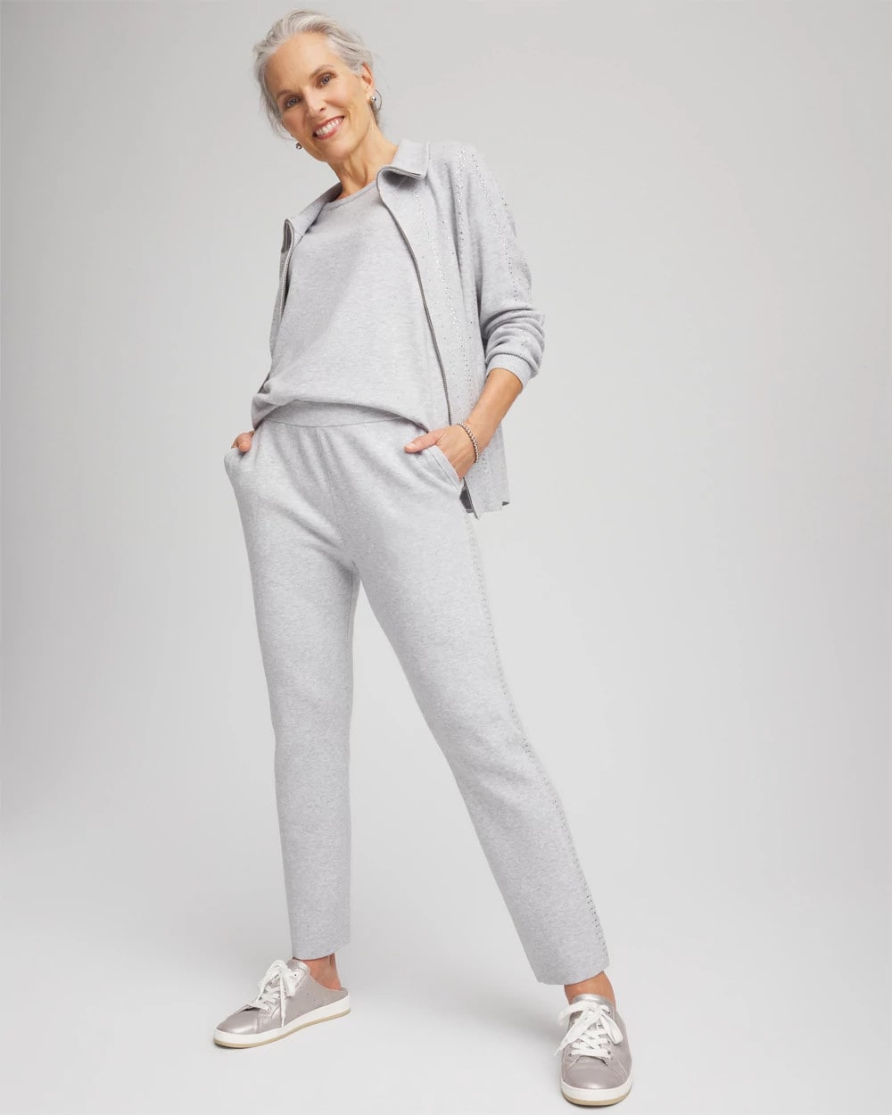 Chico's Smart Buy - Zenergy® Luxe Diamante Pants Frosted Gray Heather