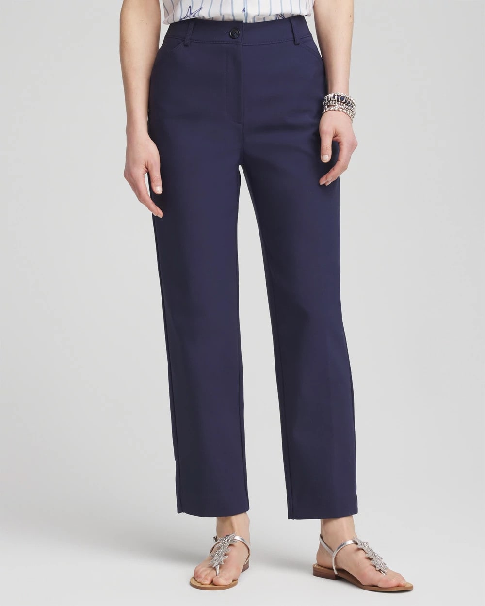 Chico's Sale - Fly Front Ankle Pants Passport Blue