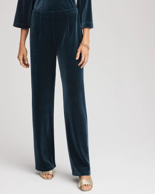 Chico's Featured - Travelers™ Velvet No Tummy Pants Teal Shadow