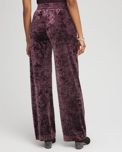 Chico's Everyday - Crushed Velvet Wide-Leg Pants Night Bloom