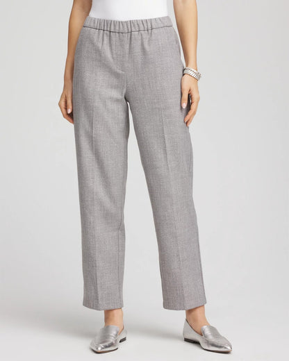 Chico's Everyday - Shimmer Straight Tapered Ankle Pants Silver