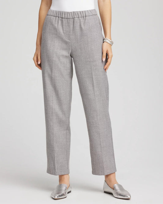 Chico's Everyday - Shimmer Straight Tapered Ankle Pants Silver