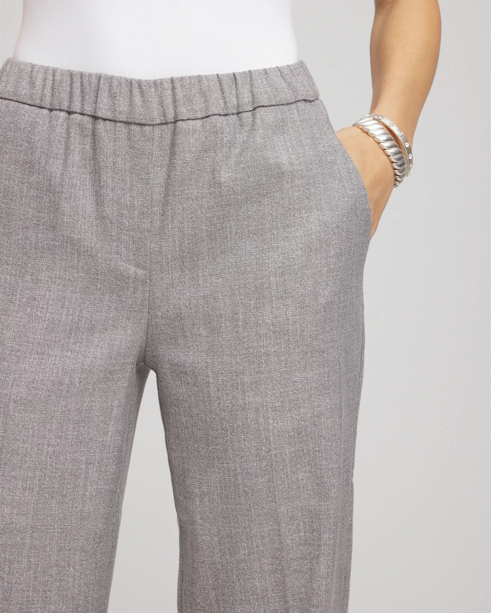 Chico's Everyday - Shimmer Straight Tapered Ankle Pants Silver