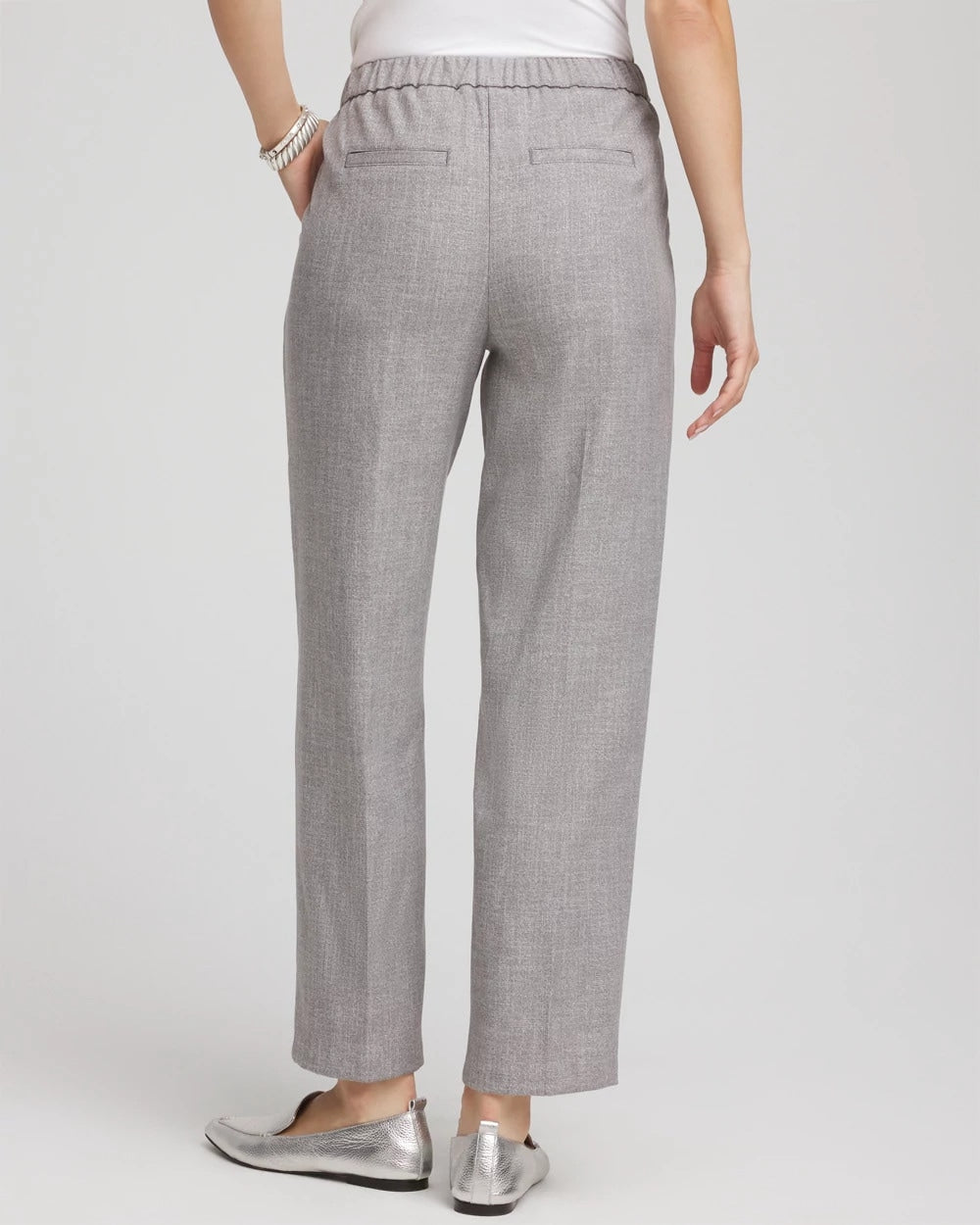 Chico's Everyday - Shimmer Straight Tapered Ankle Pants Silver