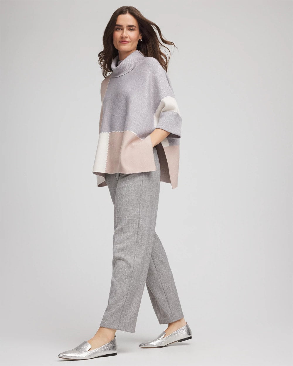 Chico's Everyday - Shimmer Straight Tapered Ankle Pants Silver