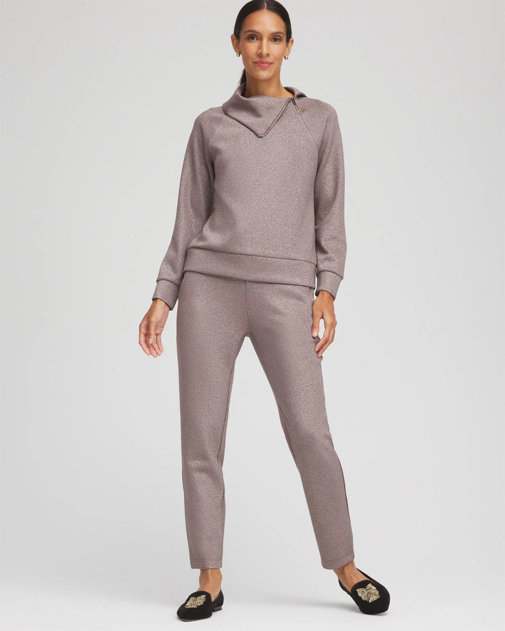 Chico's Recommended - Zenergy® Sparkle Tapered Ankle Pants Walnut