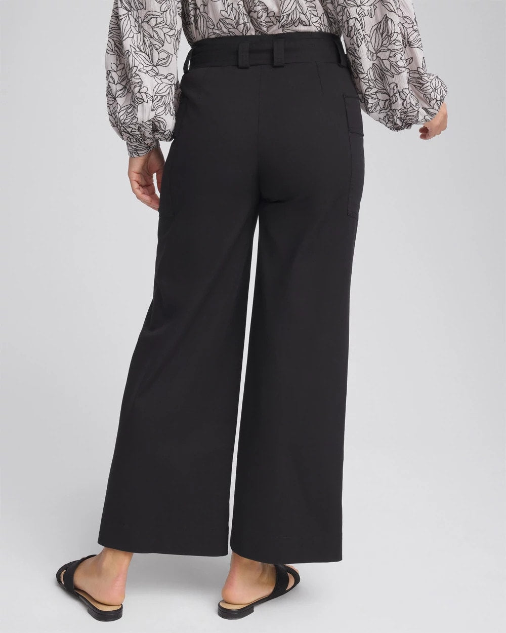Chico's Best Seller - Belted Twill Utility Cropped Pants Black