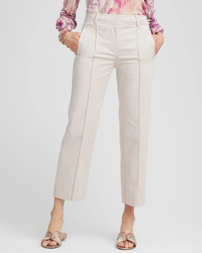 Chico's Great Value - Stretch Sateen Straight Cropped Pants Smokey Taupe