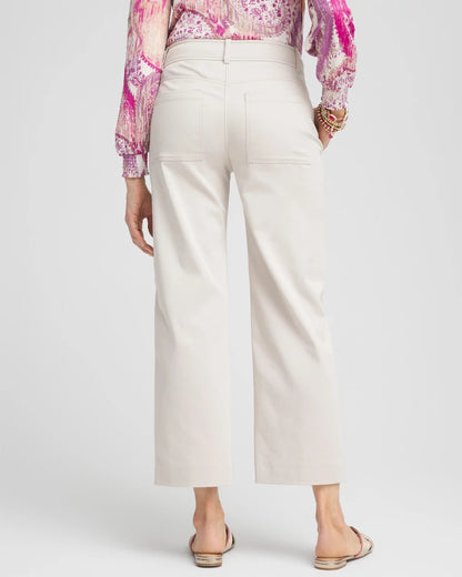 Chico's Great Value - Stretch Sateen Straight Cropped Pants Smokey Taupe