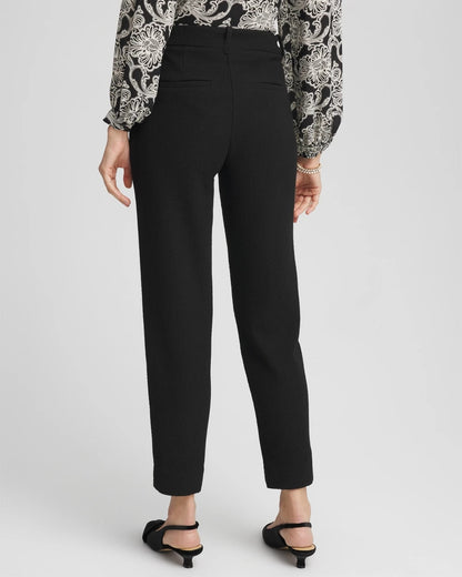 Chico's Essential - Matelassé Slim Tapered Ankle Pants Black