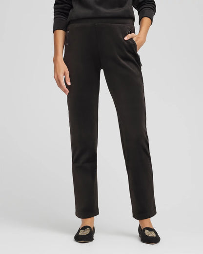 Chico's New - Zenergy® Velour Tapered Ankle Pants Black