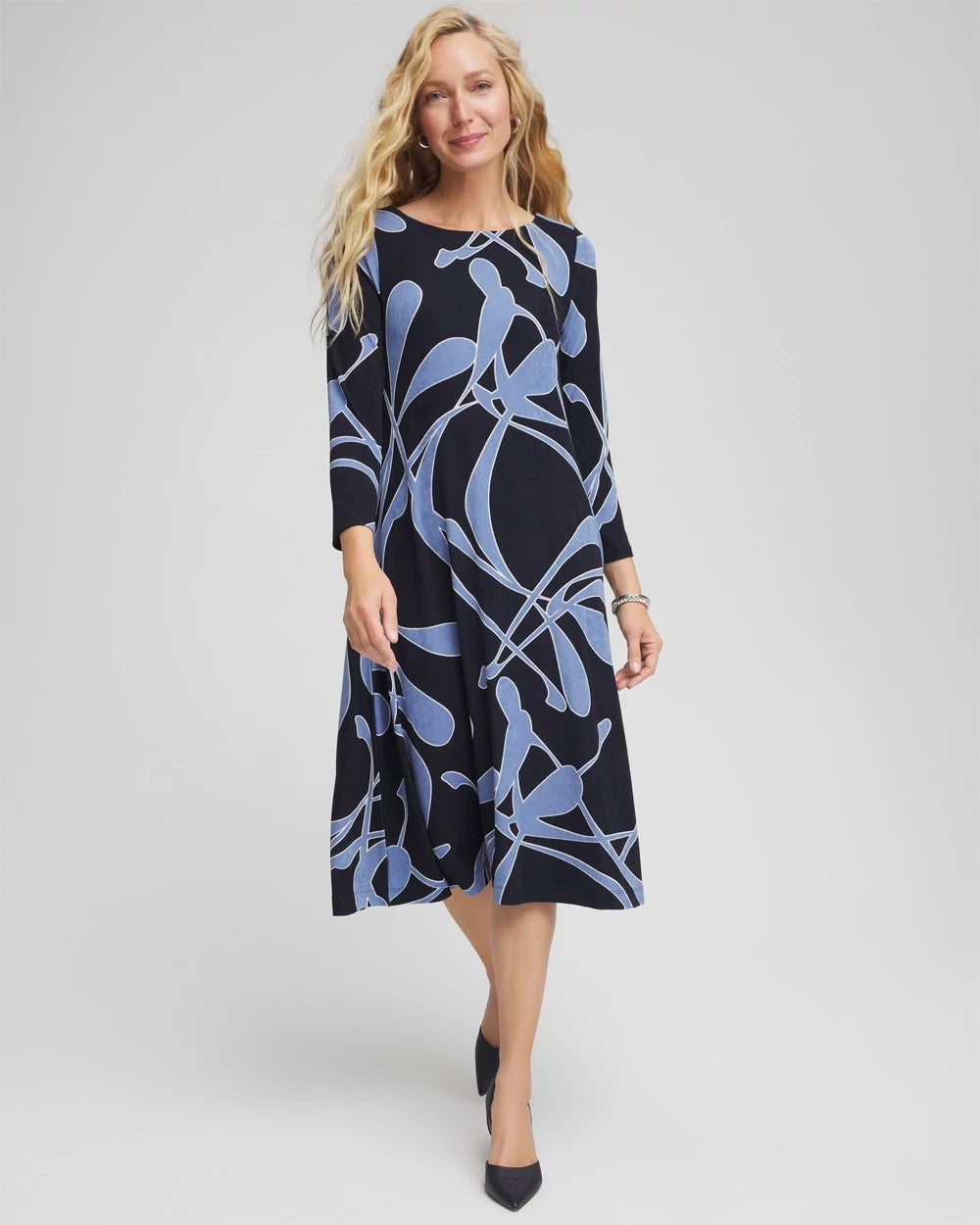 Chico's Trusted - Travelers™ Abstract Midi Dress Travelers India Ink
